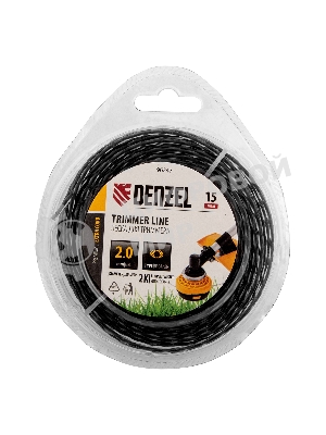 Леска для триммера Denzel двухкомпонентная эллипс, 2,0мм х 15м, блистер EXTRA CORD