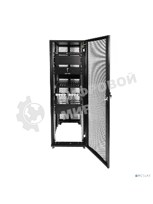 Шкаф серверный ПРОФ напольный 48U (600x1000) дверь перфор. 2 шт., черный, в сборе