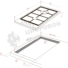 Варочная панель Monsher MSG 33 Acier, газ, High-Tech, 29 см, автоматический электроподжиг, газ-контроль, форсунки под сжиженый газ, SABAF конфорки, чугунные решетки, нержавеющая сталь