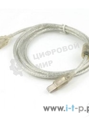 Кабель USB2.0 Pro Cablexpert CCF-USB2-AMBM-TR-10, AM/BM, 3м, экран, феррит.кольца, прозрачный, пакет