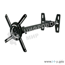 Кронштейн Wize WPB-B черный Потолочные, Макс. крепежное расстояние 260х260, макс. вес нагрузки 12 кг, Наклон,поворот °+/-15, расстояние от стены/потолка 43-64 см