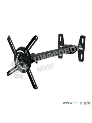 Кронштейн Wize WPB-B черный Потолочные, Макс. крепежное расстояние 260х260, макс. вес нагрузки 12 кг, Наклон,поворот °+/-15, расстояние от стены/потолка 43-64 см