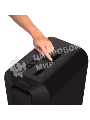Шредер Fellowes PowerShred LX65 черный (секр.P-4)/перекрестный/10лист./22лтр./скрепки/скобы/пл.карты
