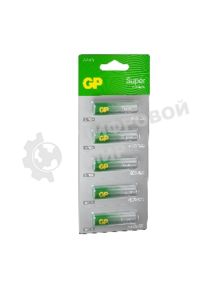Алкалиновые батарейки GP Super Alkaline G-Tech 15А АA - 1 шт. на отрывных блистерах