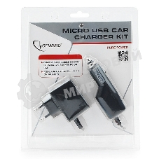 Набор зарядных устройств Gembird с Micro-USB разъемом MP3A-CAR-KIT1 110/220V-5V и 12VDC-5V черный