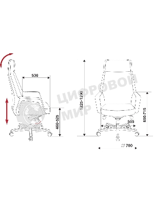 Кресло Бюрократ ANTONIO черный, кожа