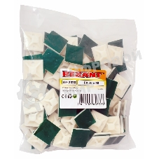 Площадка самоклеящаяся Rexant 30х30 мм, белая, упаковка 100 шт.