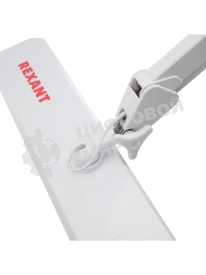Лампа настольная бестеневая на струбцине Rexant ECO light, 324 SMD LED с диммером, теплый/холодный цвет свечения, белая