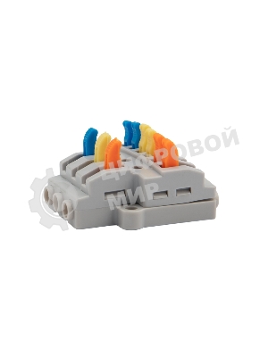 Клемма СМК Rexant 3х2 проходная разветвительная 3 полюса, с монтажной площадкой (1 ввод, 2 вывода на полюс), (5 шт./уп.)