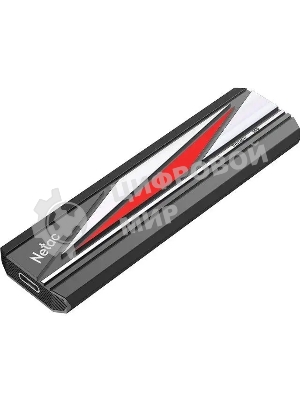 Внешний SSD Netac ZX20L, 2TB, USB 3.2 Gen 2 Type-C, R/W 2000/1800, черный/красный