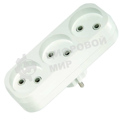 Тройник Makel 3 гнезда 10 А, без заземления линейный