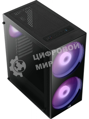 Компьютерный корпус Aerocool/Formula Python (3xUSB, 2xAudio, 0.5 мм,2x200 мм FAN, прозрачная стенка-закаленное стекло, ATX, без БП)