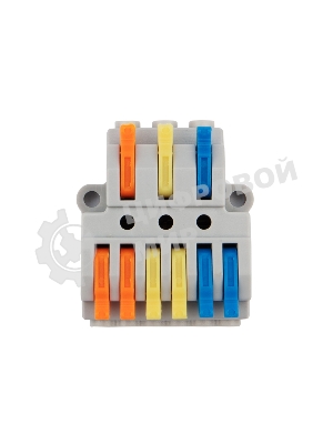 Клемма СМК Rexant 3х2 проходная разветвительная 3 полюса, с монтажной площадкой (1 ввод, 2 вывода на полюс), (5 шт./уп.)