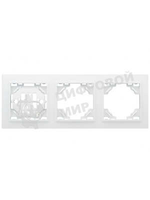 Рамка 3-местная Минск горизонтальная белая EKF Basic
