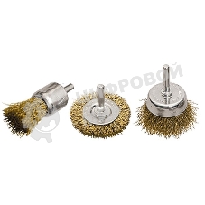 Набор щеток Matrix для дрели, 3 шт., 1 Плоская 50 мм, 2 Чашки 25-50 мм, со шпильками