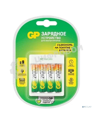 Зарядное устройство GP Rechargeable GP Е411/210AAHCCS-2CR1 AA/AAA NiMH 2100mAh (4шт) блистер