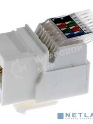 Модуль Rexant Keystone Jack RJ-45(8P8C), UTP неэкранированный, cat.5e, тип 180 градусов,самозажимной, белый