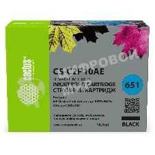 Картридж струйный Cactus CS-C2P10AE № 651 черный (18мл) для HP 5575/5645;Officejet 202/252