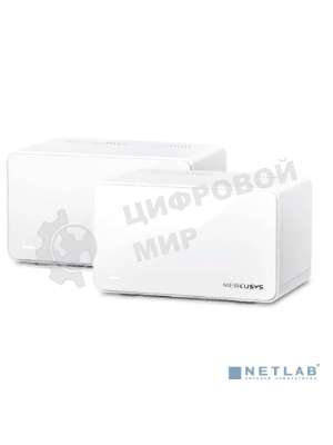 Домашняя Mesh Wi‑Fi система AX6000 Whole Home Mesh Wi-Fi 6 SystemSPEED: 1148 Mbps at 2.4 GHz + 4804 Mbps at 5 GHzSPEC: Internal Antennas, 1× 2.5 Gbps Port (WAN/LAN auto-sensing), 2× Gigabit Ports (WAN/LAN auto-sensing), 1024-QAM, OFDMA, HE160FEATURE: MERCUSYS APP, Router/AP