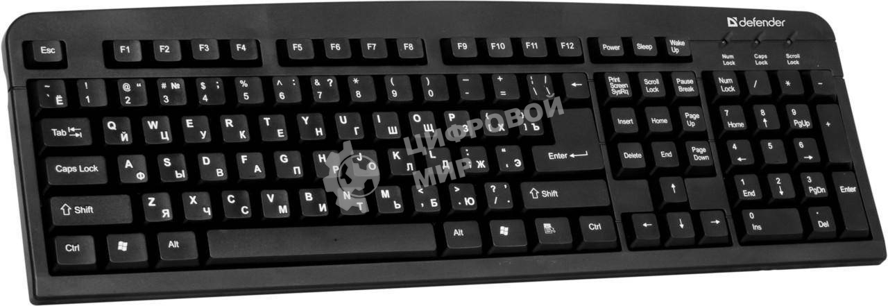 Клавиатура проводная Defender Element HB-520, USB, черный