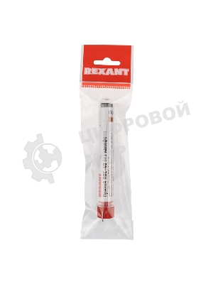 Припой без канифоли ПОС-40 Rexant, 10 г, Ø1.0 мм, (олово 40%, свинец 60%), колба