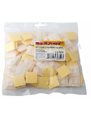 Площадка под винт самоклеящаяся Rexant 28х28 мм, белая, упаковка 100 шт.