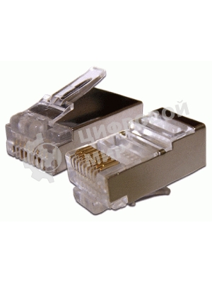 Коннектор LANMASTER RJ45 STP 8P8C, универсальный, cat.6A, 100 шт.
