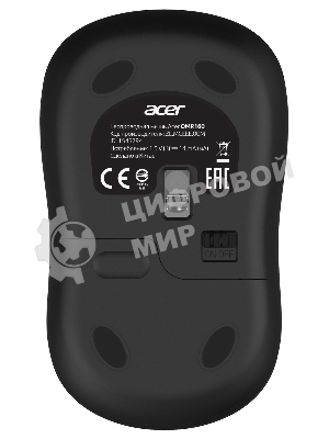 Мышь беспроводная Acer OMR160 черный, 1200 dpi, радиоканал, USB, кнопки - 3