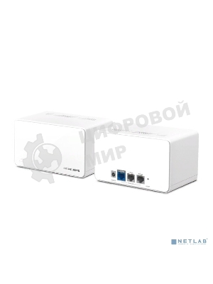 Домашняя Mesh Wi‑Fi система AX6000 Whole Home Mesh Wi-Fi 6 SystemSPEED: 1148 Mbps at 2.4 GHz + 4804 Mbps at 5 GHzSPEC: Internal Antennas, 1× 2.5 Gbps Port (WAN/LAN auto-sensing), 2× Gigabit Ports (WAN/LAN auto-sensing), 1024-QAM, OFDMA, HE160FEATURE: MERCUSYS APP, Router/AP