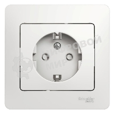 Розетка 1-м СП Glossa 16А защ. шторки с заземл. в сборе бел. SchE GSL000144