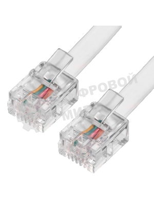 Телефонный шнур Greenconnect удлинитель для аппарата 5.0m GCR-TP6P4C-5.0m, 6P4C (джек 6p4c - jack 6p4c) белый Greenconnect Телефонный шнур удлинитель для аппарата 5.0m GCR-TP6P4C-5.0m, 6P4C (джек 6p4c - jack 6p4c) белый