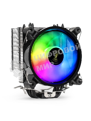 Кулер для процессора ExeGate Dark Magic EXX400V2-PWM.RGb серебристый, 120 мм, алюминий/медь, 2100 об/мин, 24 дБ, 4 pin, 140 Вт, 155 мм