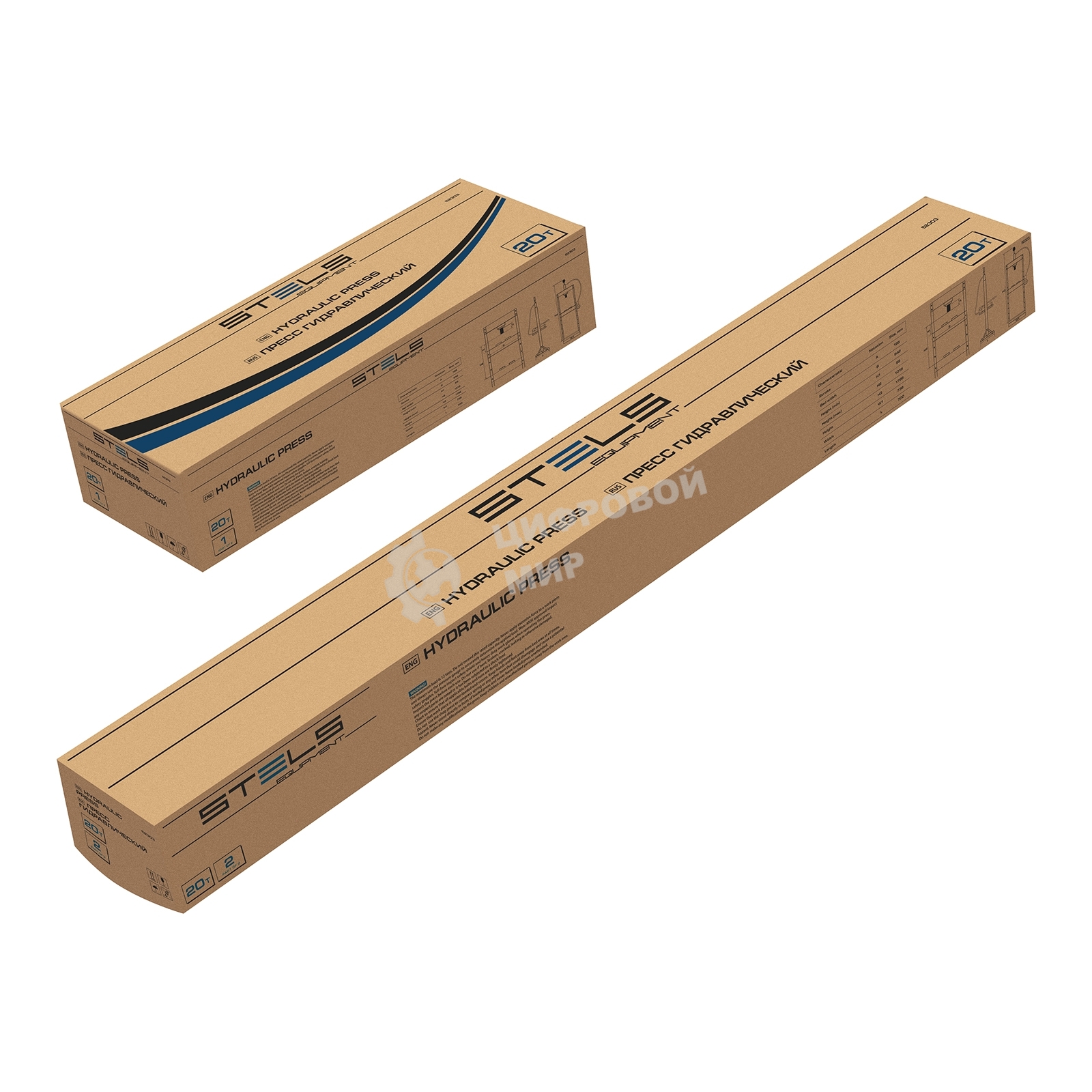 Пресс гидравлический с манометром Stels 20 т (комплект из 2 частей)