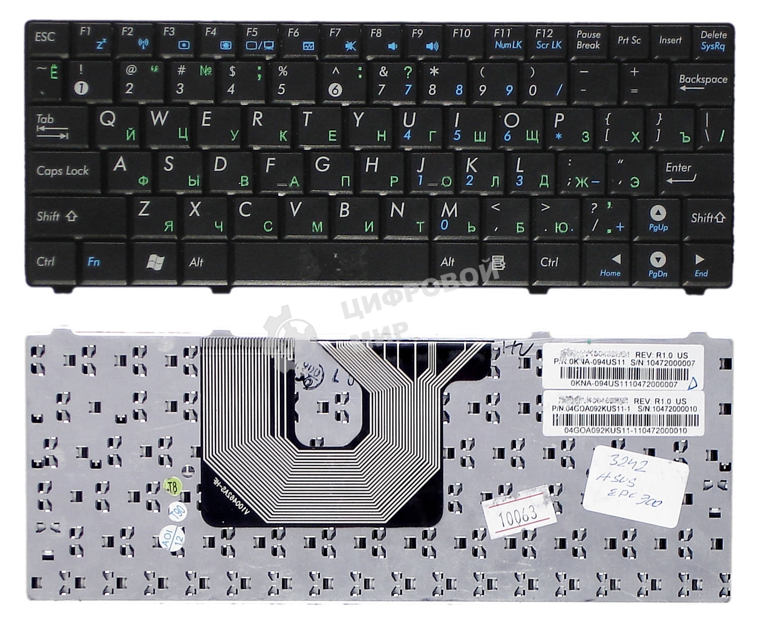 Клавиатура для ноутбука Asus Eee PC 900HA T91 T91MT 900SD Черная