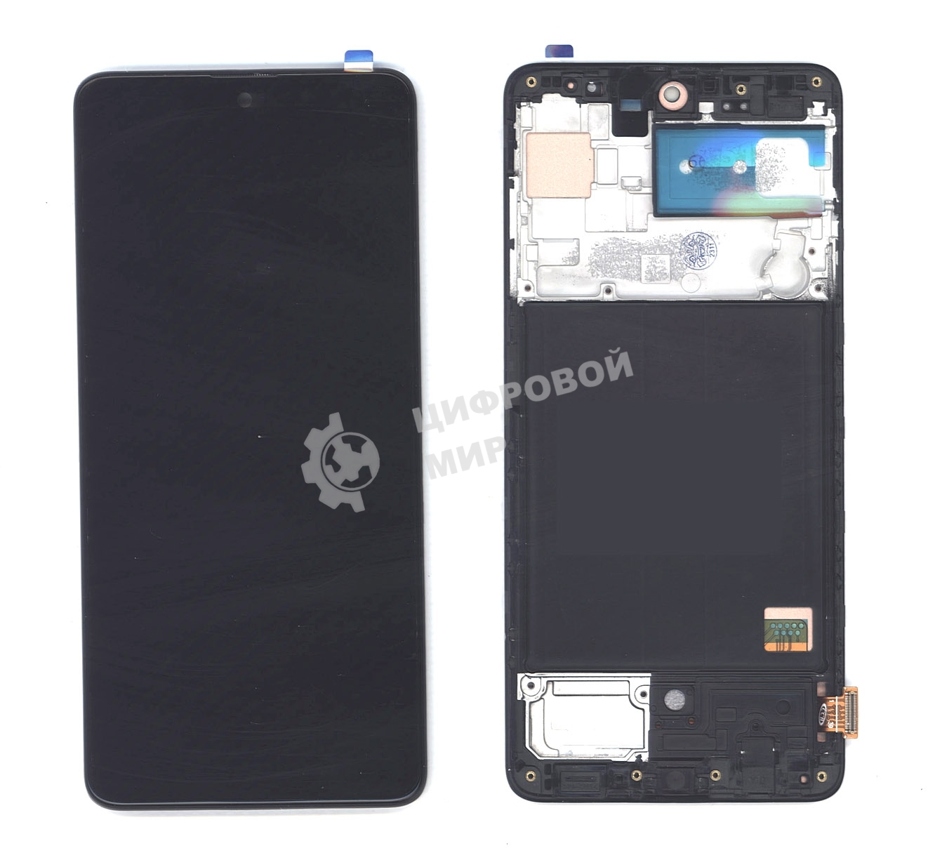 Дисплей для Samsung Galaxy A51 SM-A515F (TFT full size) черный с рамкой