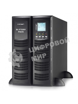 Источник бесперебойного питания CROWN On-Line CMUOA-300X-10K 10000VA/9000W, корпус металл, TOWER&RACK, 3U+3U, АКБ 16*12V/7AH, PF-0.9, AVR 110-300V, порт USB+RS-232, EPO, розетки - клемная колодка (Ph+N+GND), входной кабель 2,5 м, вентилятор охлаждения, автомат, слот для SNMP, порт для доп. батарейных кабинетов, работа в параллель, ПО