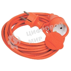 Удлинитель-шнур 1х5м вилка+розетка 2P+PE IP44 УШ-01РВ 3х1 оранж. IEK WUP10-05-K09-44