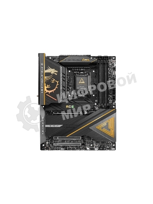 Материнская плата MSI MEG Z890 ACE, LGA 1851, Intel Z890, 4xDDR5, 4xSATA, 5xM.2, 1xPCIe 5.0 x16, 1xPCIe 5.0 x8, 1xPCIe 4.0 x4, 1xHDMI, 1x 10Gb LAN, 11xUSB-A 3.2 Gen 2, 2xUSB-C 3.2 Gen 2, 2xThunderbolt 4, 2x3.5 мм, 7.1, ATX