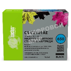 Картридж струйный Cactus CS-CZ101AE № 650 черный (18 мл) для HP 1015/1515/1516/2515/2545/2546/2645/3515/3545/3546/4515