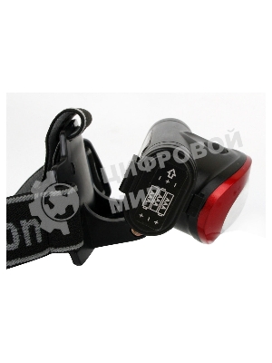 Фонарь налобный Camelion LED5382 черный/красный 3Вт лам.:светодиод. AAAx3 (13366)