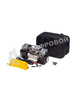 Компрессор поршневой автомобильный Rexant усиленный двухпоршневой с цифровым манометром и функцией автостоп (60л/мин, 10 АТМ)