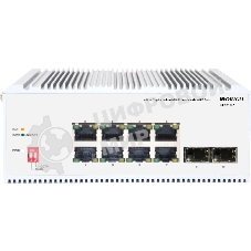 Коммутатор Unmanaged Industrial Switch 8x1000Base-T PoE, 2x1000Base-X SFP, PoE Budget 185W, Surge 4KV, -40 to 75°C