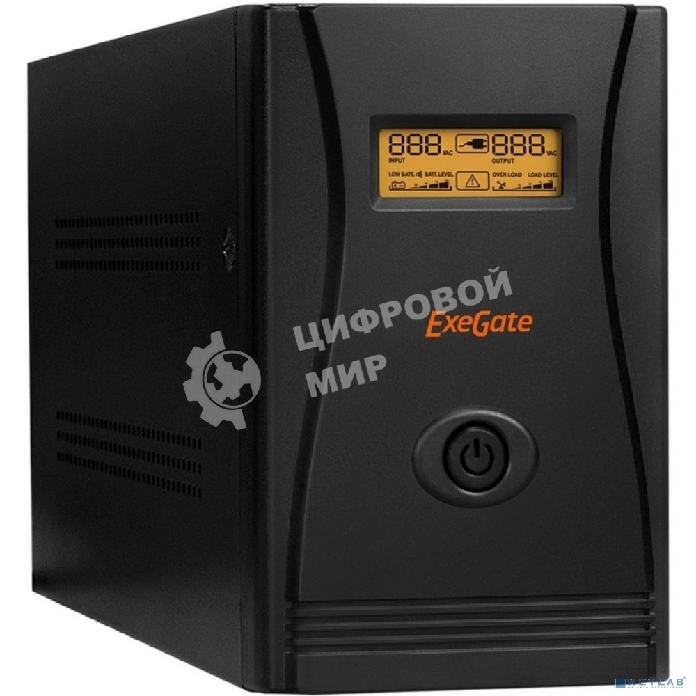 Источник бесперебойного питания ExeGate EP285519RUS SpecialPro Smart LLB-2000.LCD.AVR.EURO.RJ.USB 2000VA/1200W, LCD, AVR, 4 евророзетки, RJ45/11, USB, черный