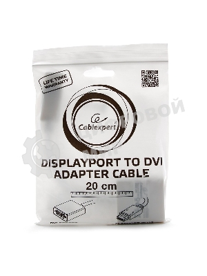 Переходник DisplayPort - DVI Cablexpert A-DPM-DVIF-002-W, 20M/19F, белый, пакет
