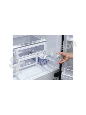 Холодильник Sharp SJ-FS97VSL серебристый трехкамерный 393/207 л морозилка снизу