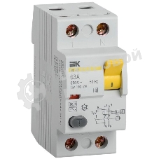 Выключатель дифференциального тока (УЗО) 2п 63А 100мА тип ACS ВД1-63 IEK MDV12-2-063-100