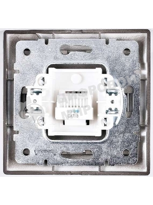 Розетка 1-м СП Мира керам. с заземл.черный бархат LEZARD 701-4242-122