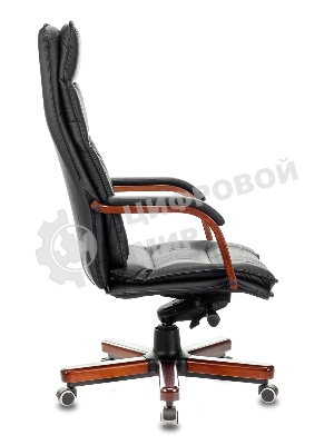 Кресло Бюрократ T-9927WALNUT/BLACK черный, кожа