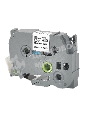 Кассета с лентой S'OK by Sakura Printing TZEFX241 для Brother, черный на белом, 18мм/8м, наклейка