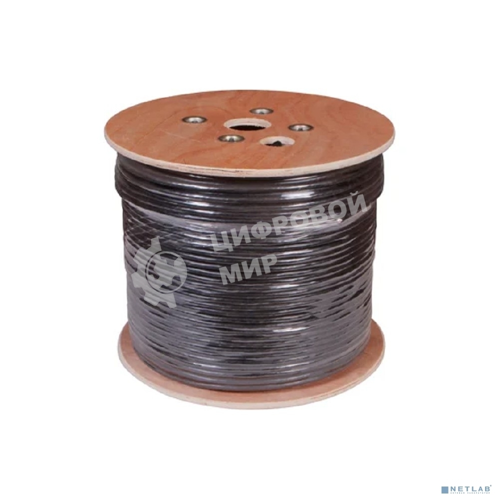 Кабель витая пара Rexant U/UTP, cat.5e, PE, 10PR, 24AWG, OUTDOOR, SOLID, черный, 305м